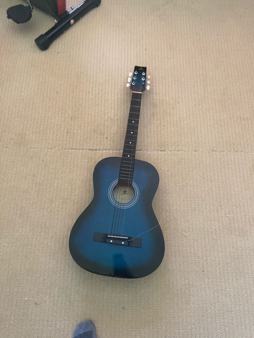 Ashthorpe Basswood 30" Blue Beginner Acoustic Guitar