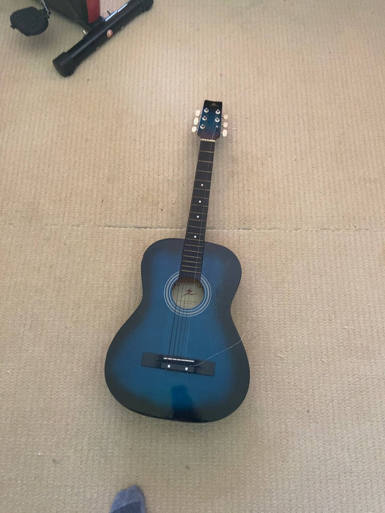 Ashthorpe Basswood 30" Blue Beginner Acoustic Guitar