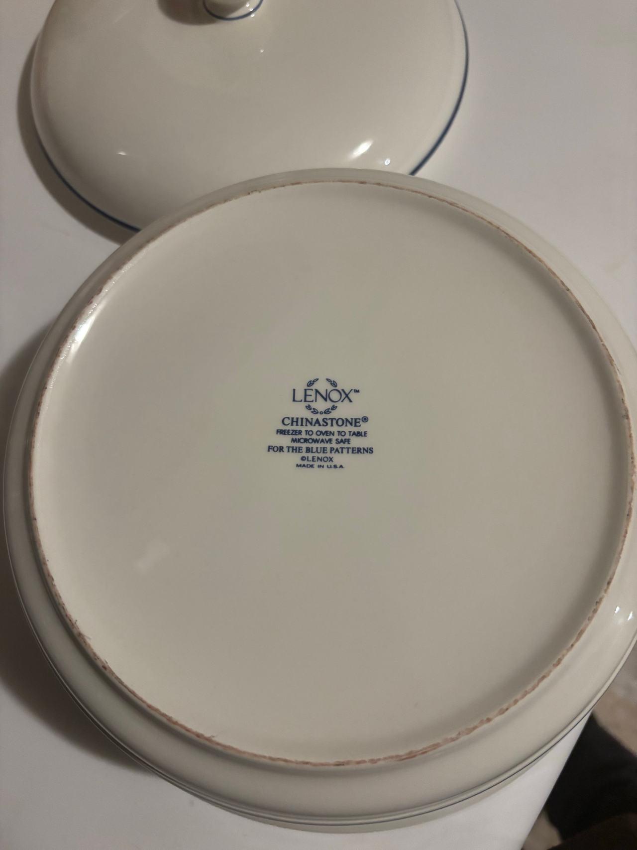 Lenox Chinastone For the Blue Patterns Covered Casserole Dish