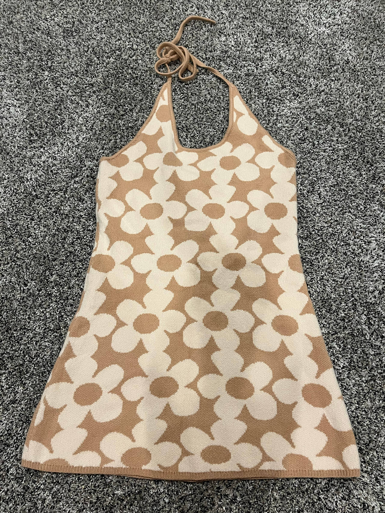 Floral Knit Halter Dress