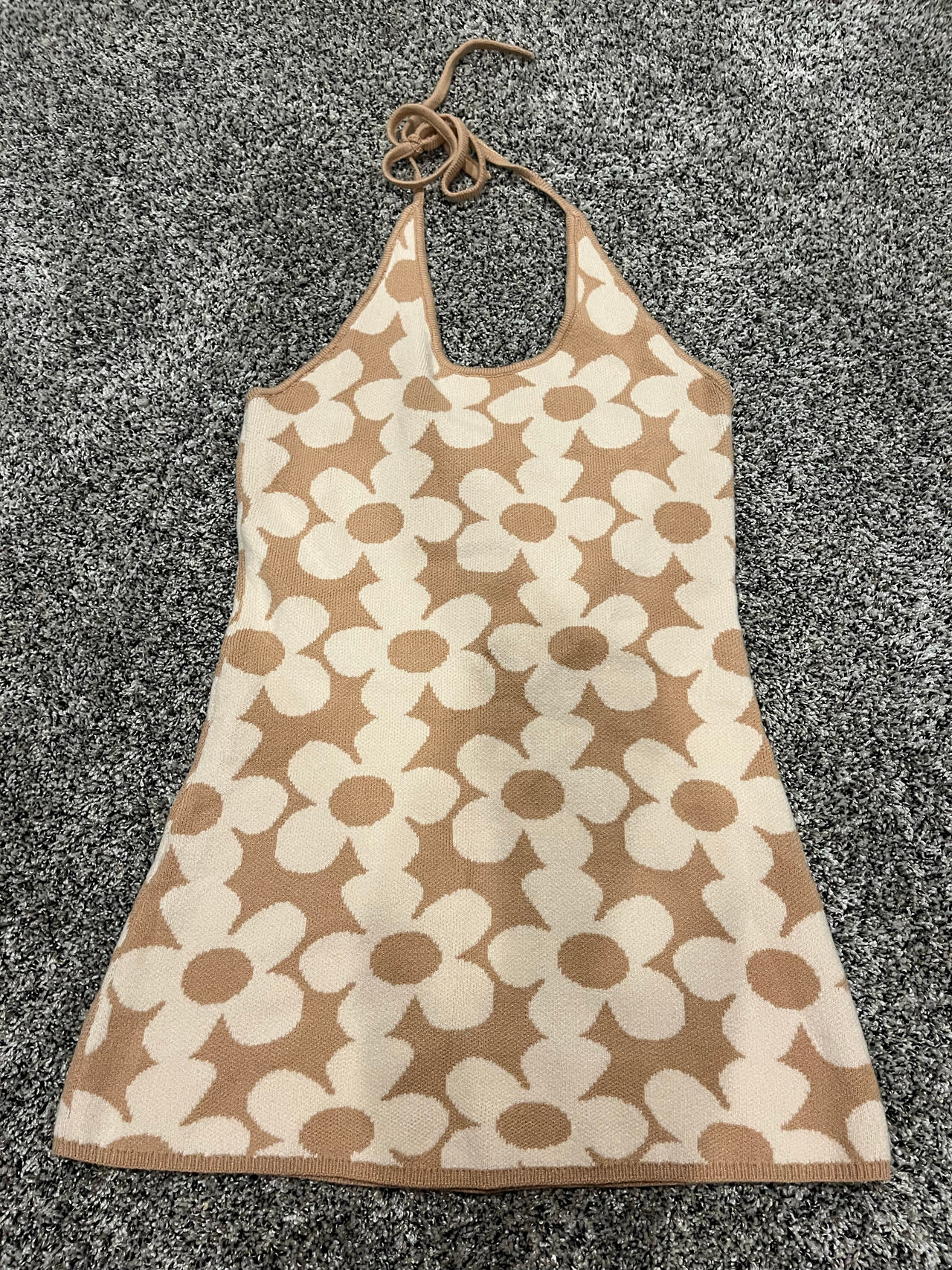 Floral Knit Halter Dress