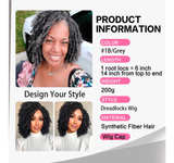 6 Inch Short Dreadlocks Wigs for Black Women and Man with Clips In Synthetic - Image 3