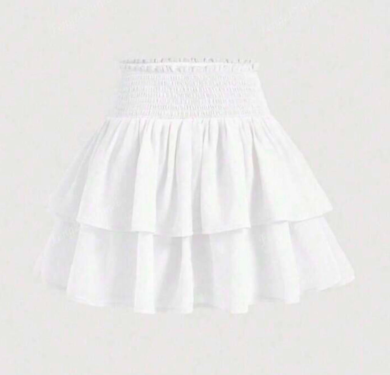 White Tiered Mini Skirt
