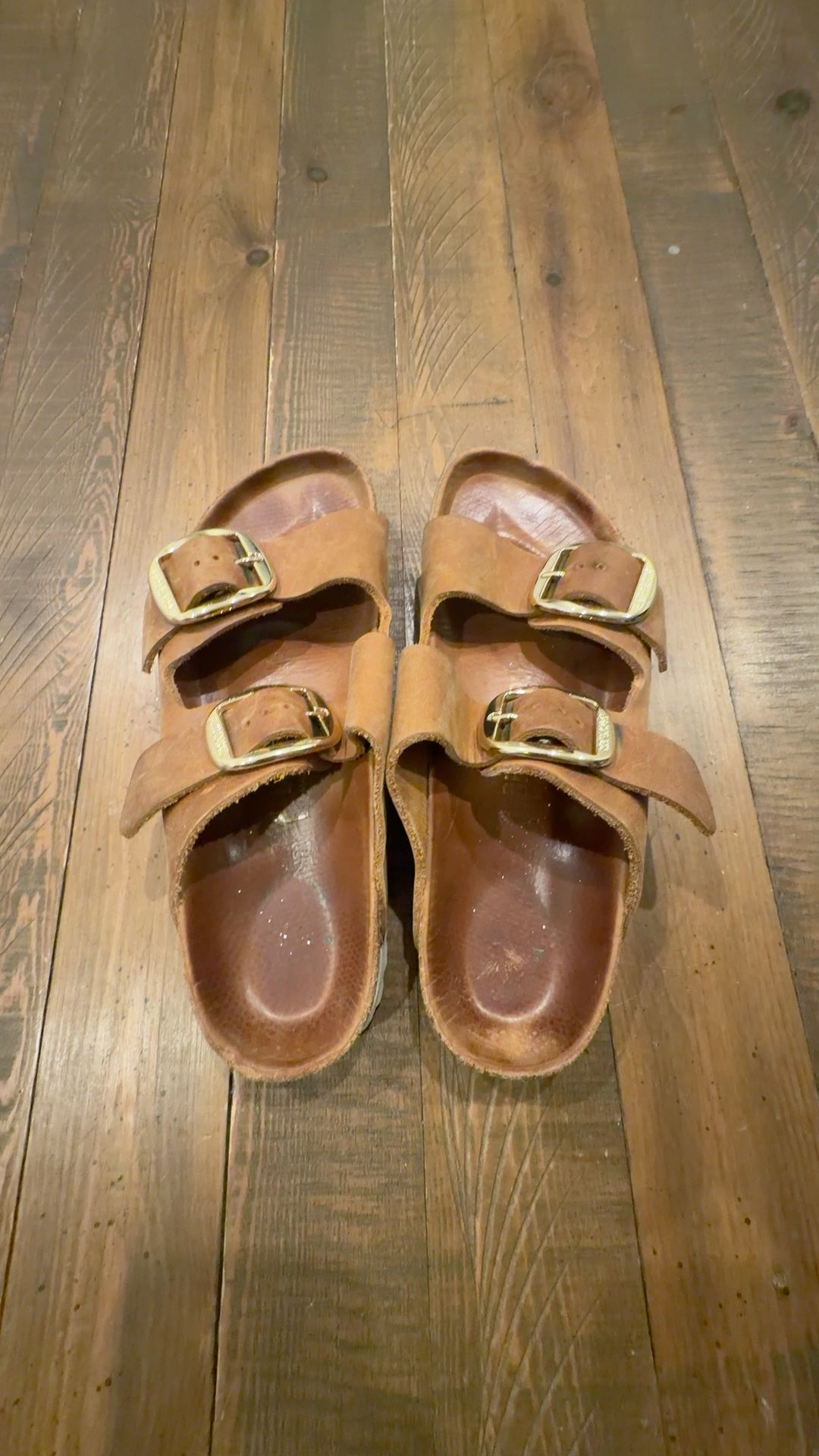 Birkenstock Arizona Big Buckle Leather Sandals Brown Size 39 