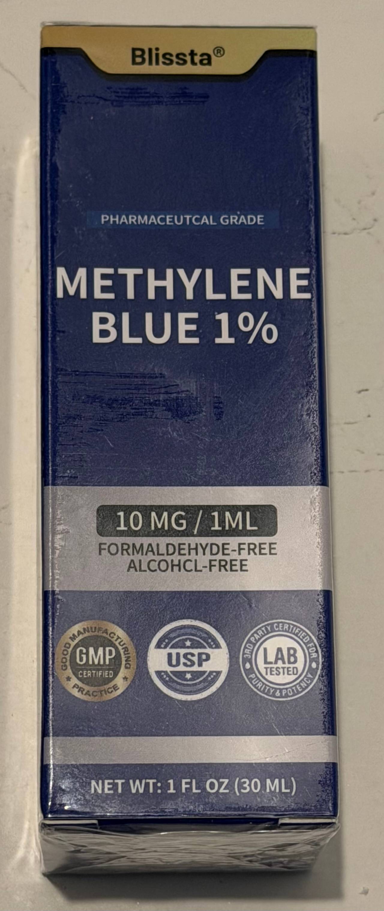 Blissta Methylene Blue 1% Pharmaceutical Grade Solution New Unopened Sealed