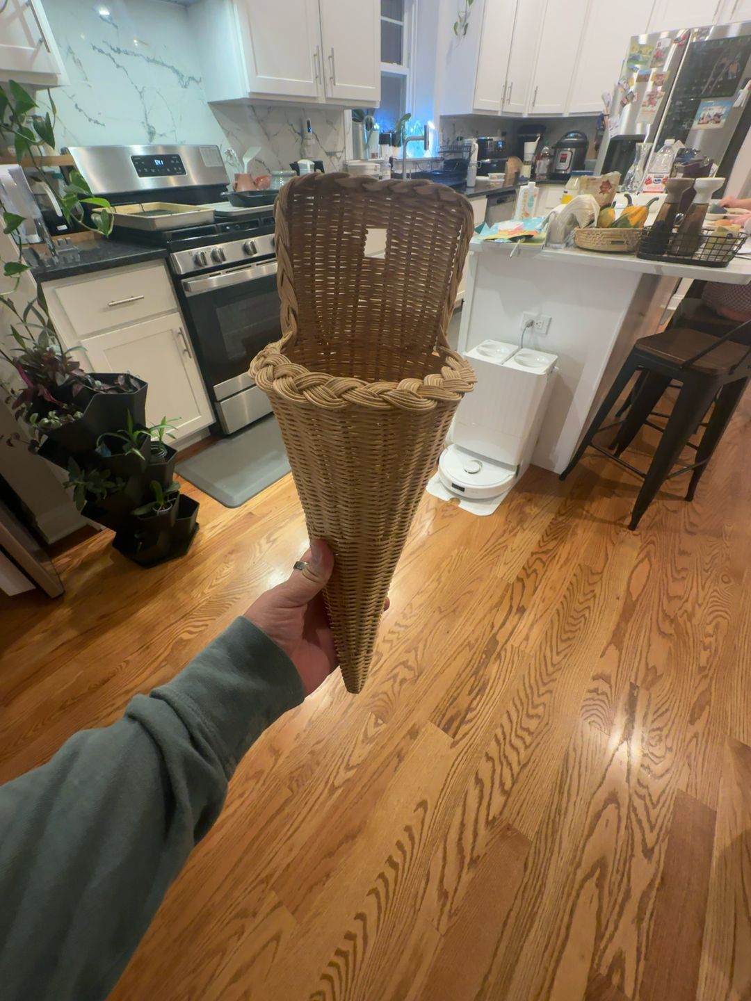 Arrorog Natural Rattan Cornucopia Basket