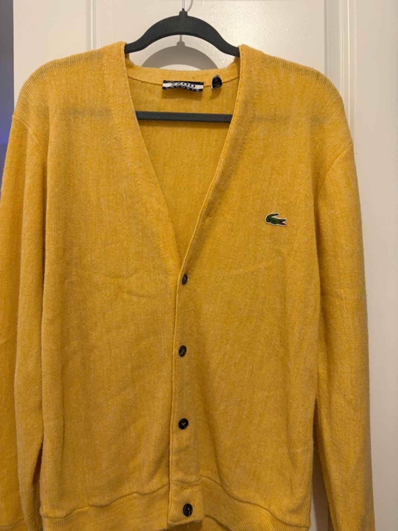 Lacoste Yellow Cardigan Sweater