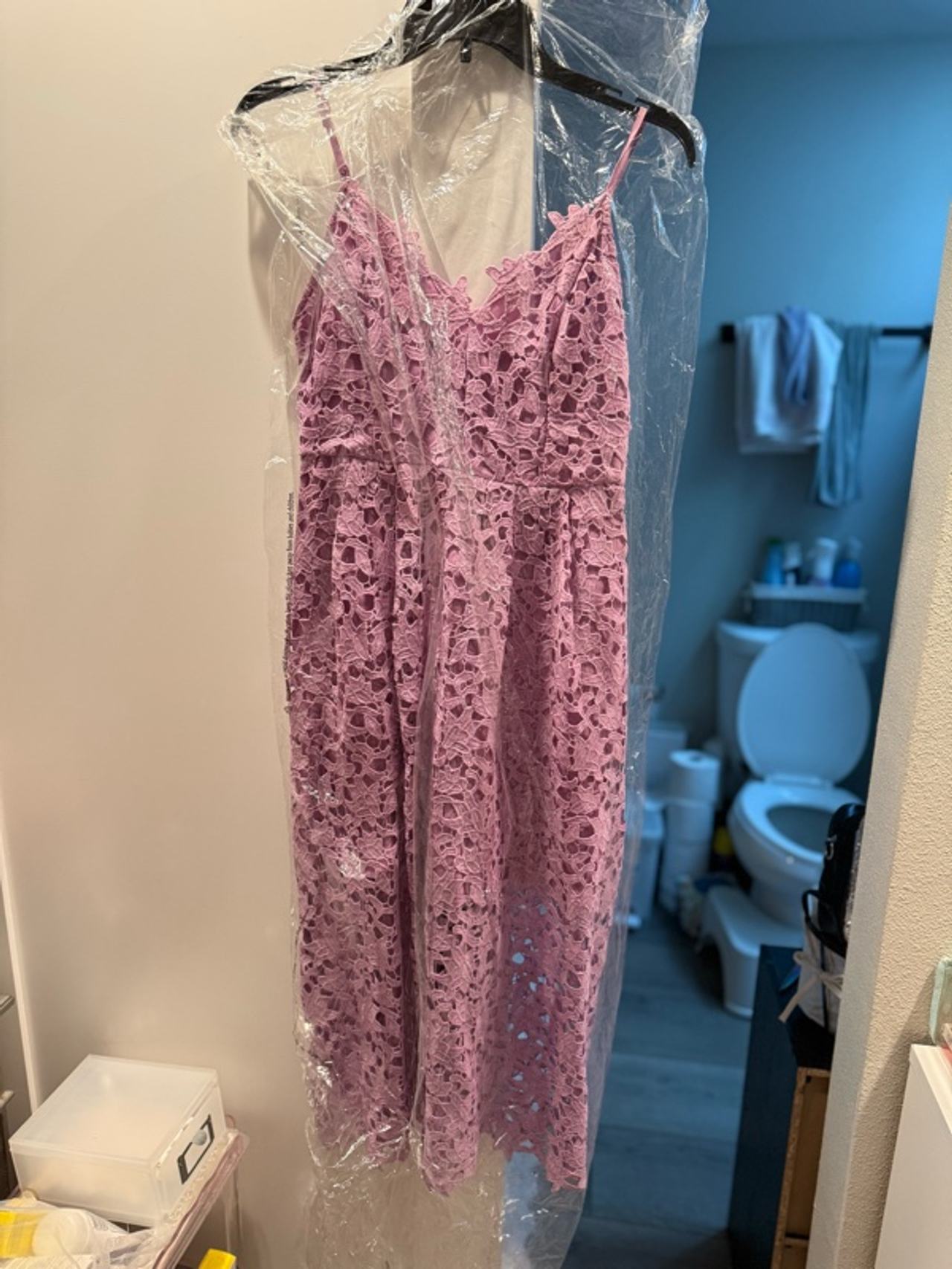ASTR The Label Purple Lace Midi Dress