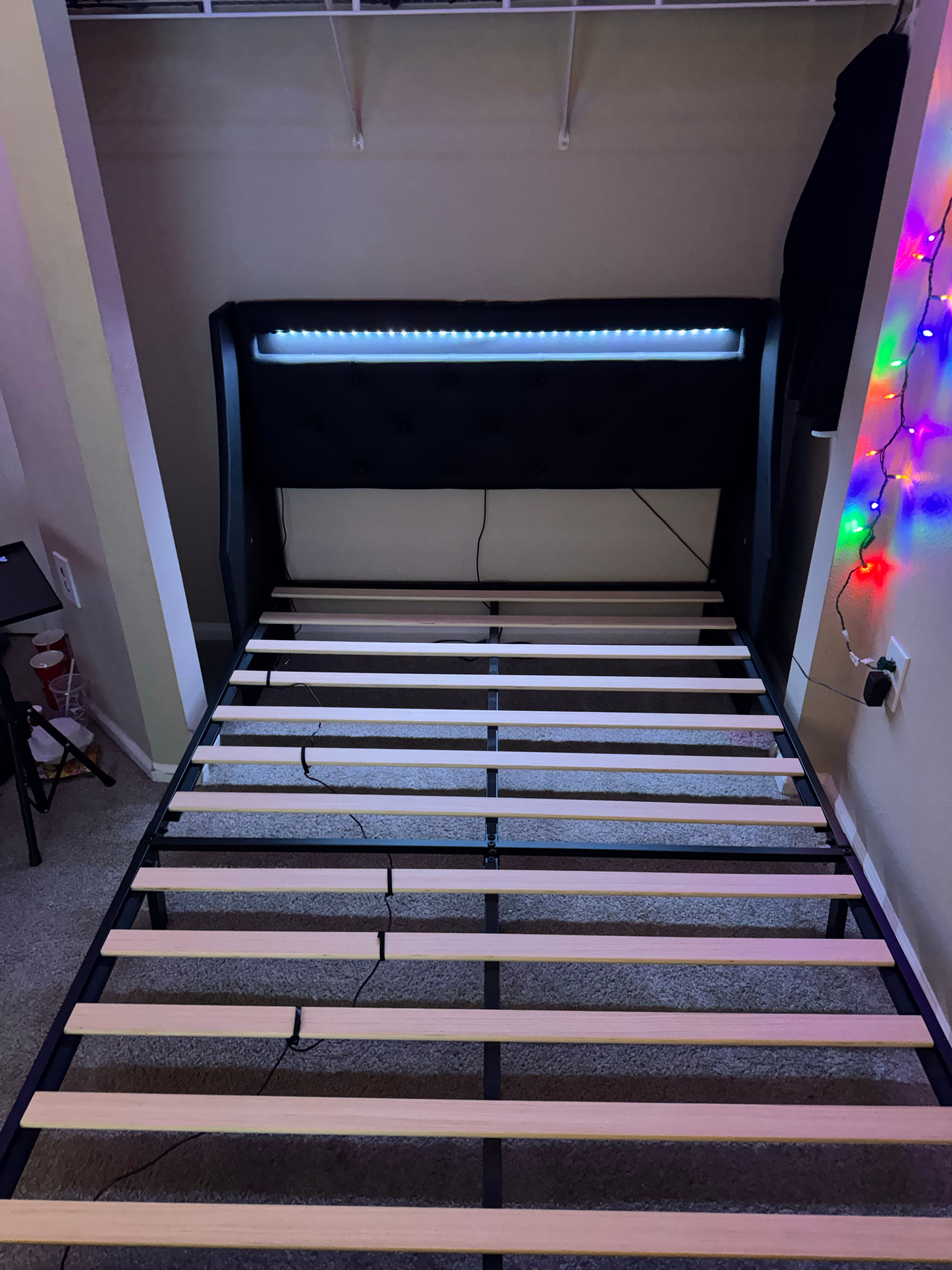 Platform Bed Frame with LED Headboard