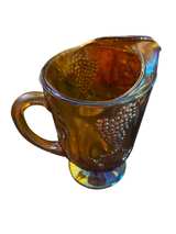 Northwood Marigold Carnival Glass Grape and Cable Pitcher - Image 3