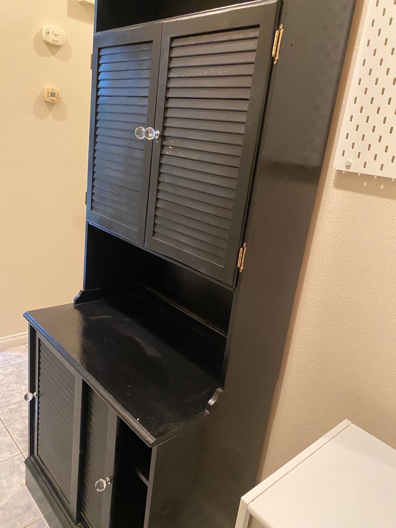 Black Wooden Hutch Cabinet