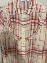 FRAME Ruffle Plaid Button Down Shirt - Image 1