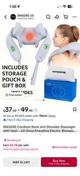 KNQZE Neck Massager with Heat 4D Shiatsu - Image 4