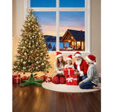 360° Rotating Christmas Tree Stand, Up to 7.5ft, 90lb Artificial Christmas Tree - Image 2