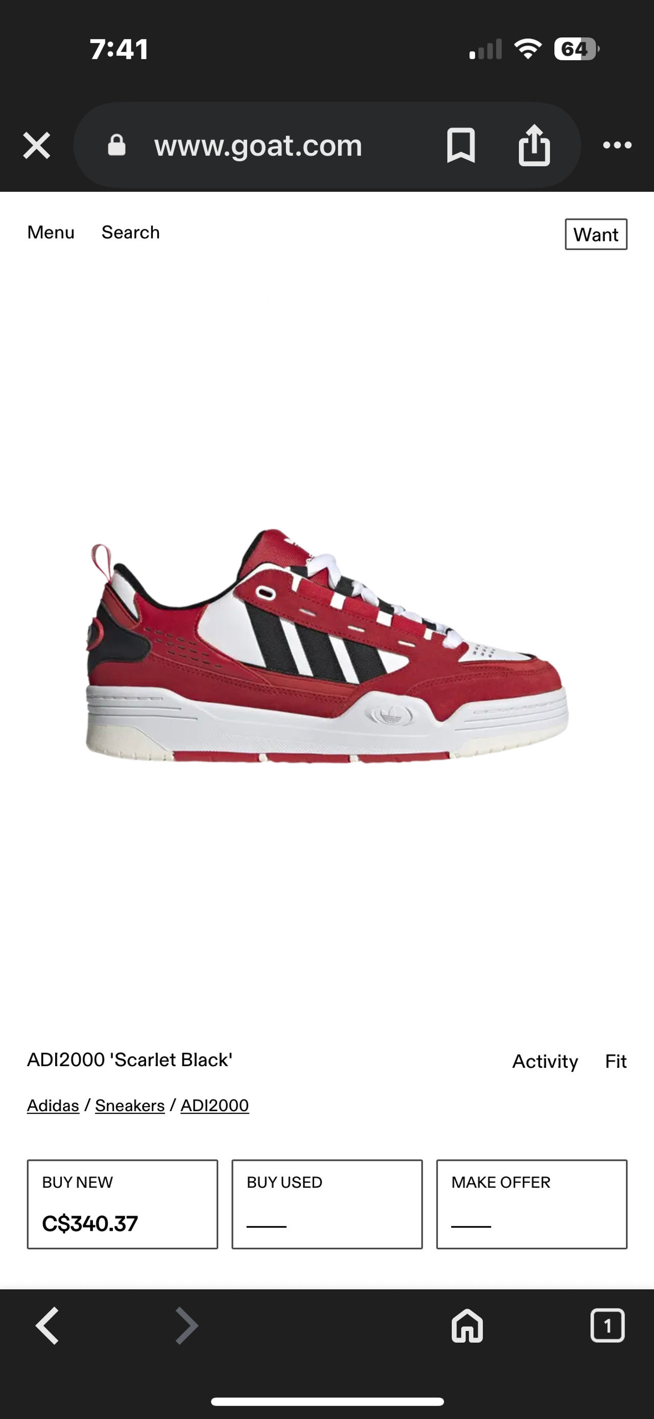 Adidas ADI2000 'Scarlet Black'