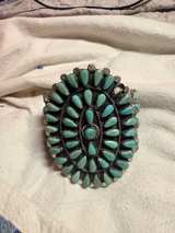 Vintage Zuni Turquoise Petit Point Sterling Silver Cuff Bracelet - Image 3