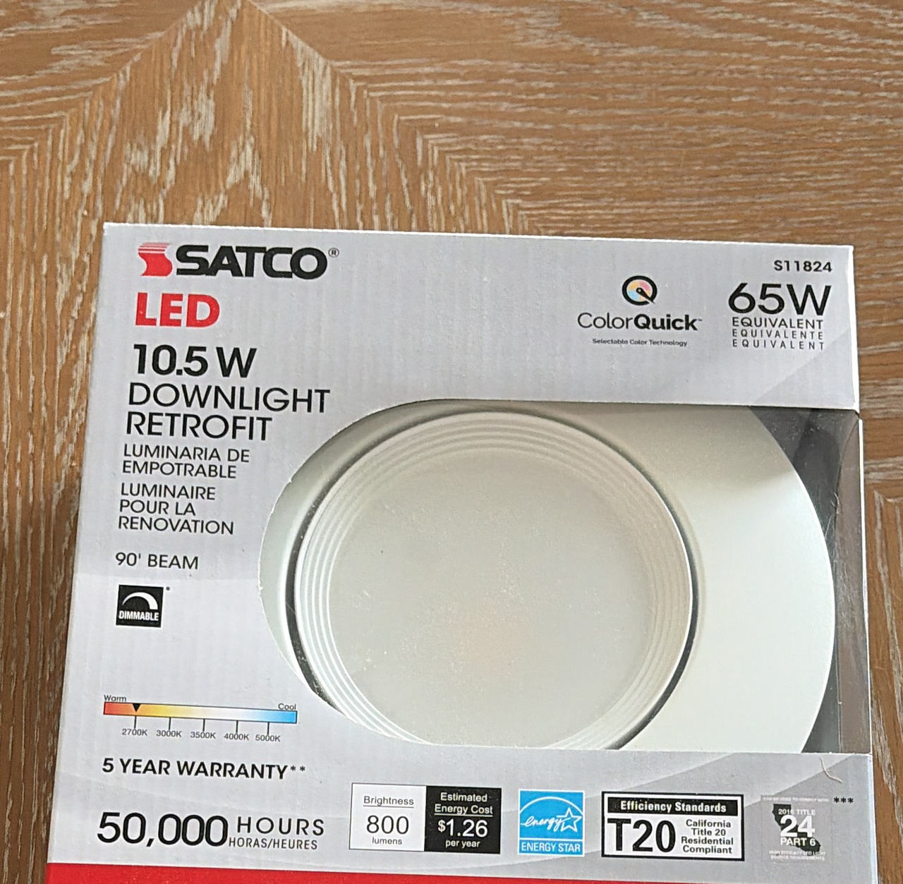 Satco S11824 10.5W LED Downlight Retrofit