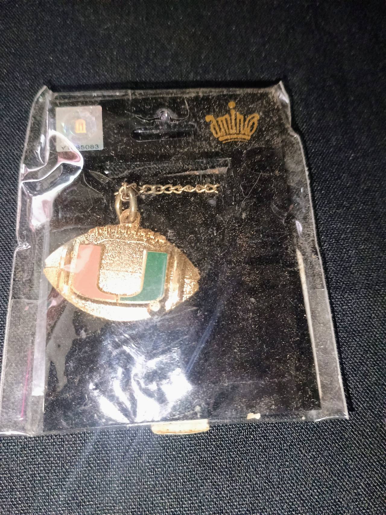 Aminco Miami Hurricanes Football Pendant Necklace