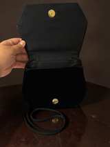 Vintage Elon Black Beaded Velvet Floral Bag - Image 2