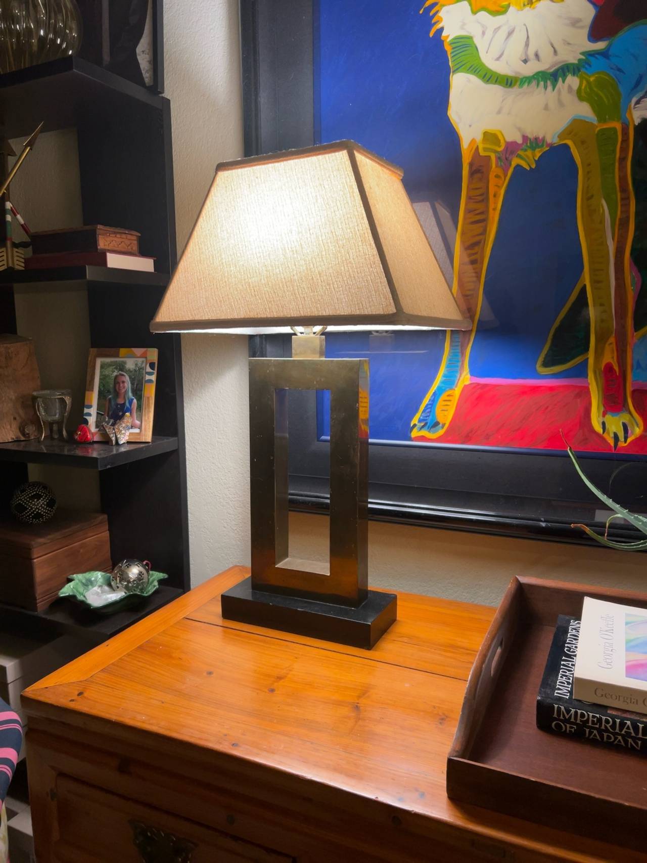 Eichholtz Arlington Brass Rectangular Table Lamp Pair