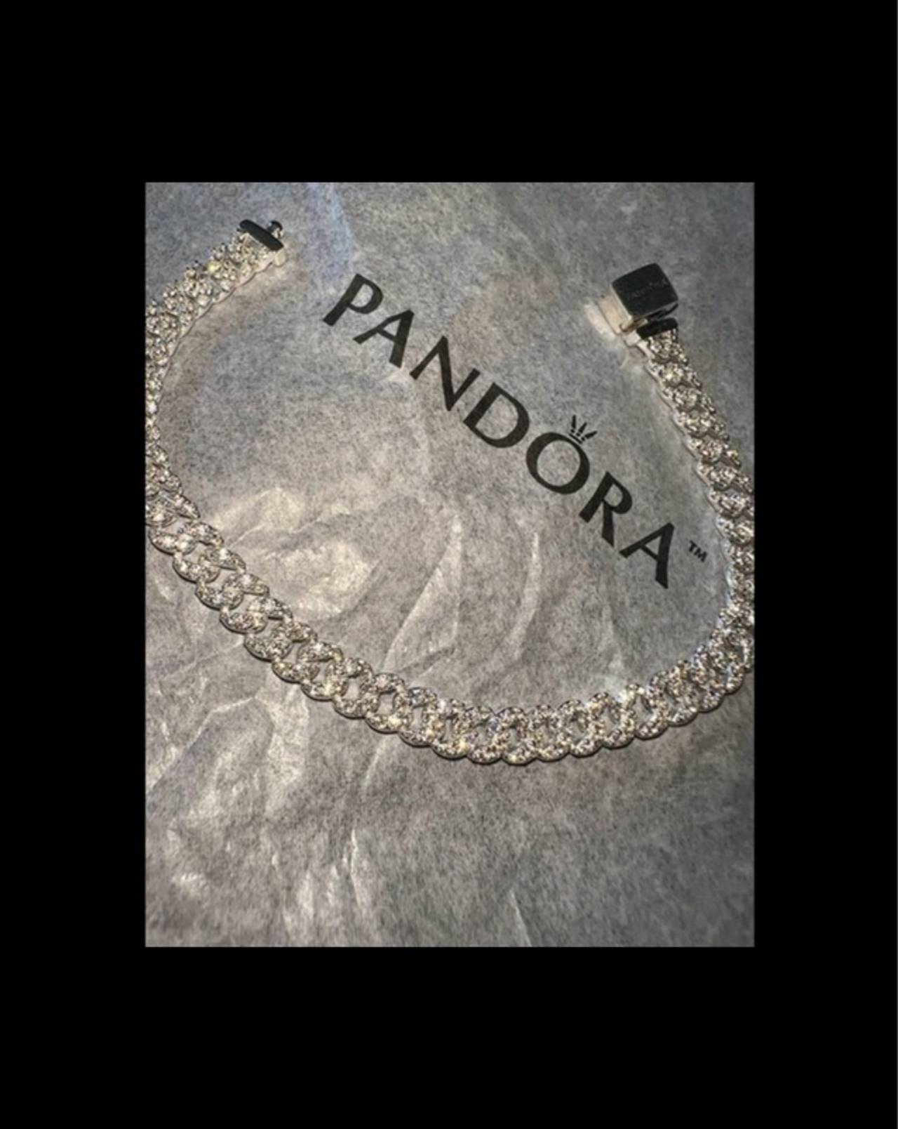 Pandora Timeless Pavé Cuban Chain Bracelet Silver