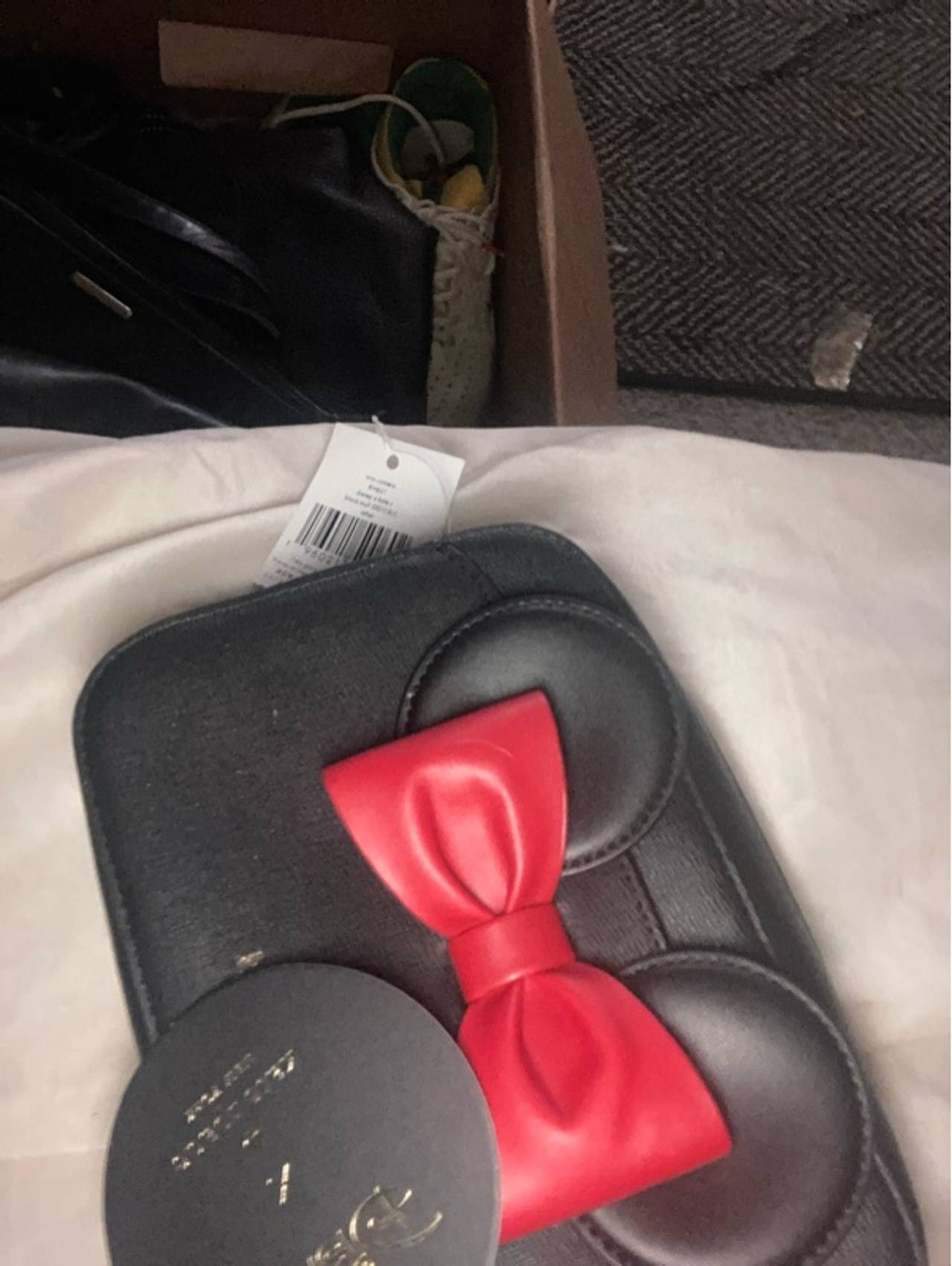 Kate Spade Mini Camera Bag Black with Red Bow