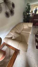 Vintage Curved Channel Tufted Sofa - Image 2