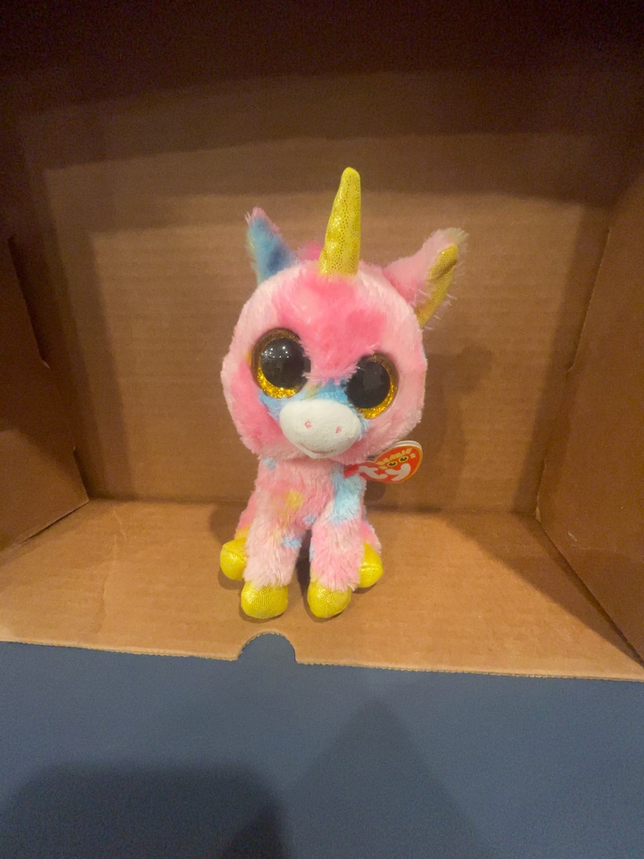 Ty Beanie Boo Fantasia Unicorn Pink Tie-Dye Plush