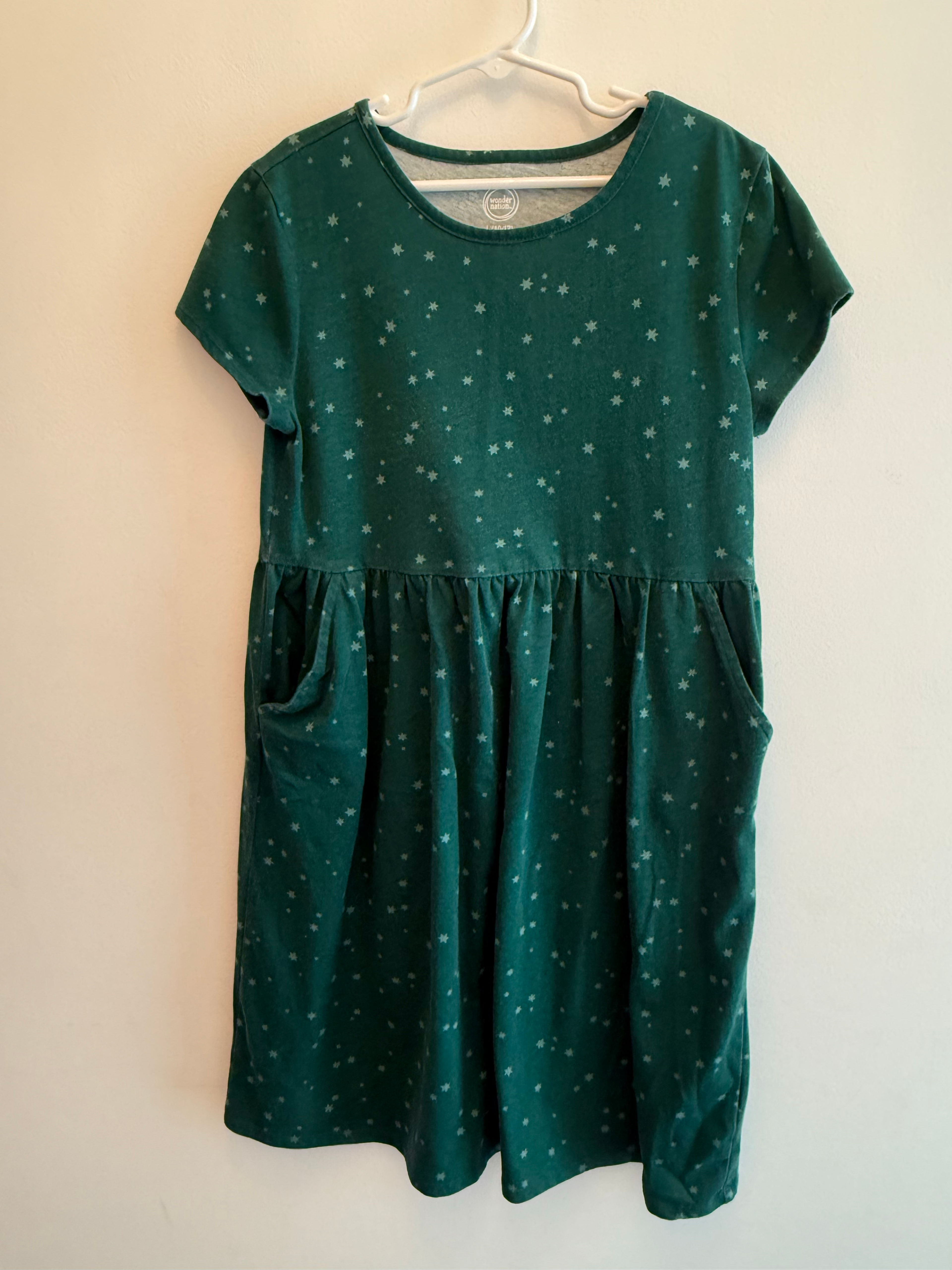 Wonder Nation Girls Star Print Knit Dress with Pockets