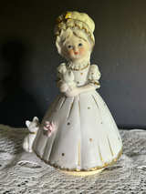 Lefton Girl with Cats Porcelain Figurine - Image 1