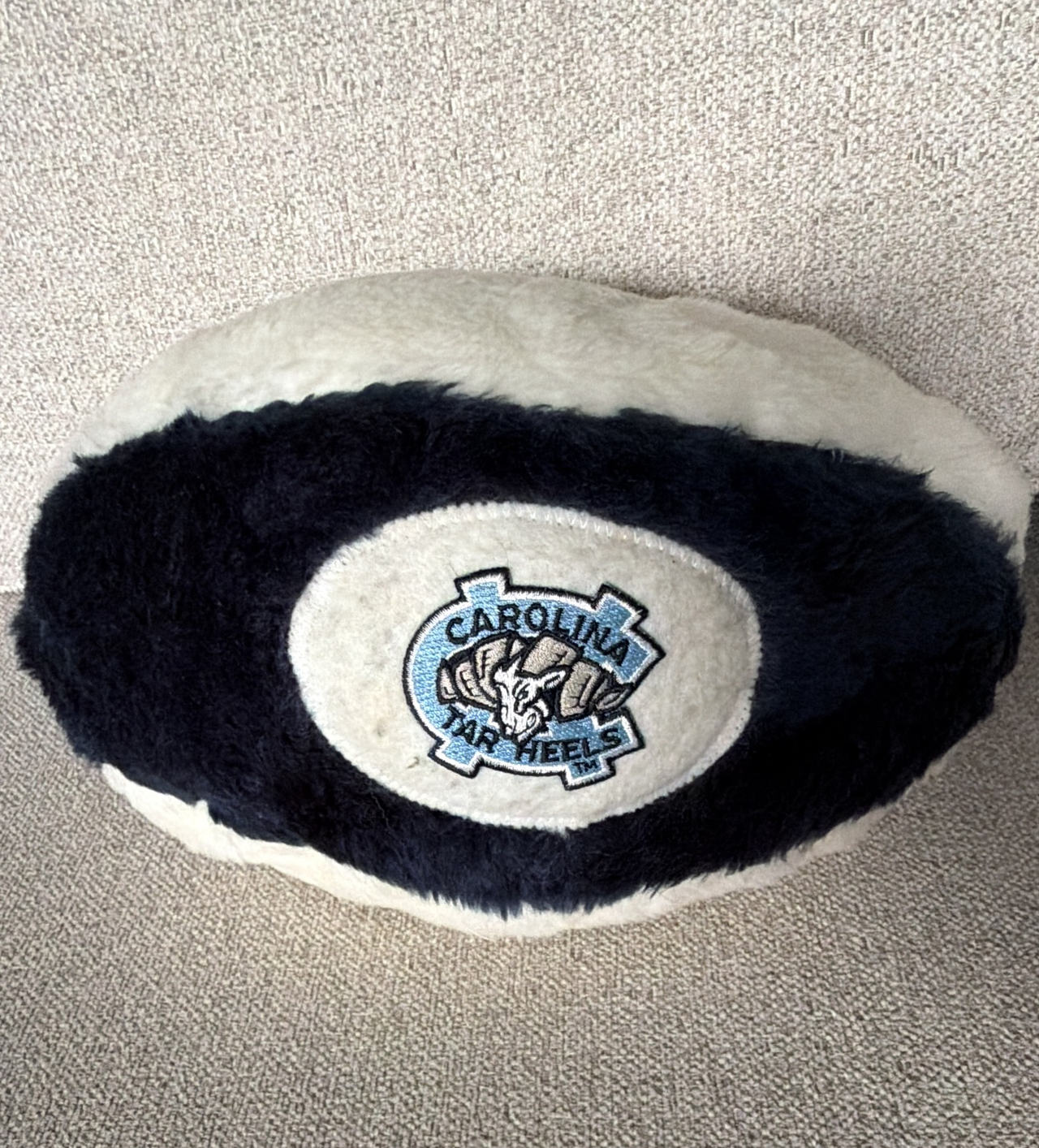 10” UNC Tar Heels Plush Football Pillow Ball Vintage