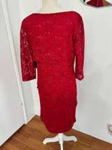 Ronni Nicole Red Tiered Sequin Lace Dress - Image 7