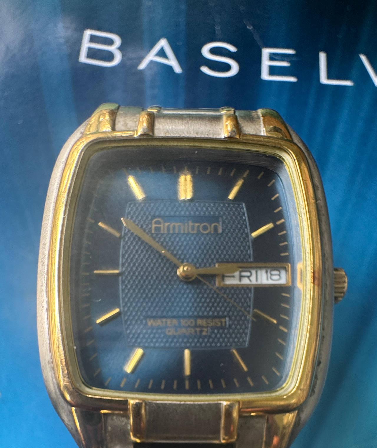 Armitron Two-Tone Rectangular Day/Date Watch