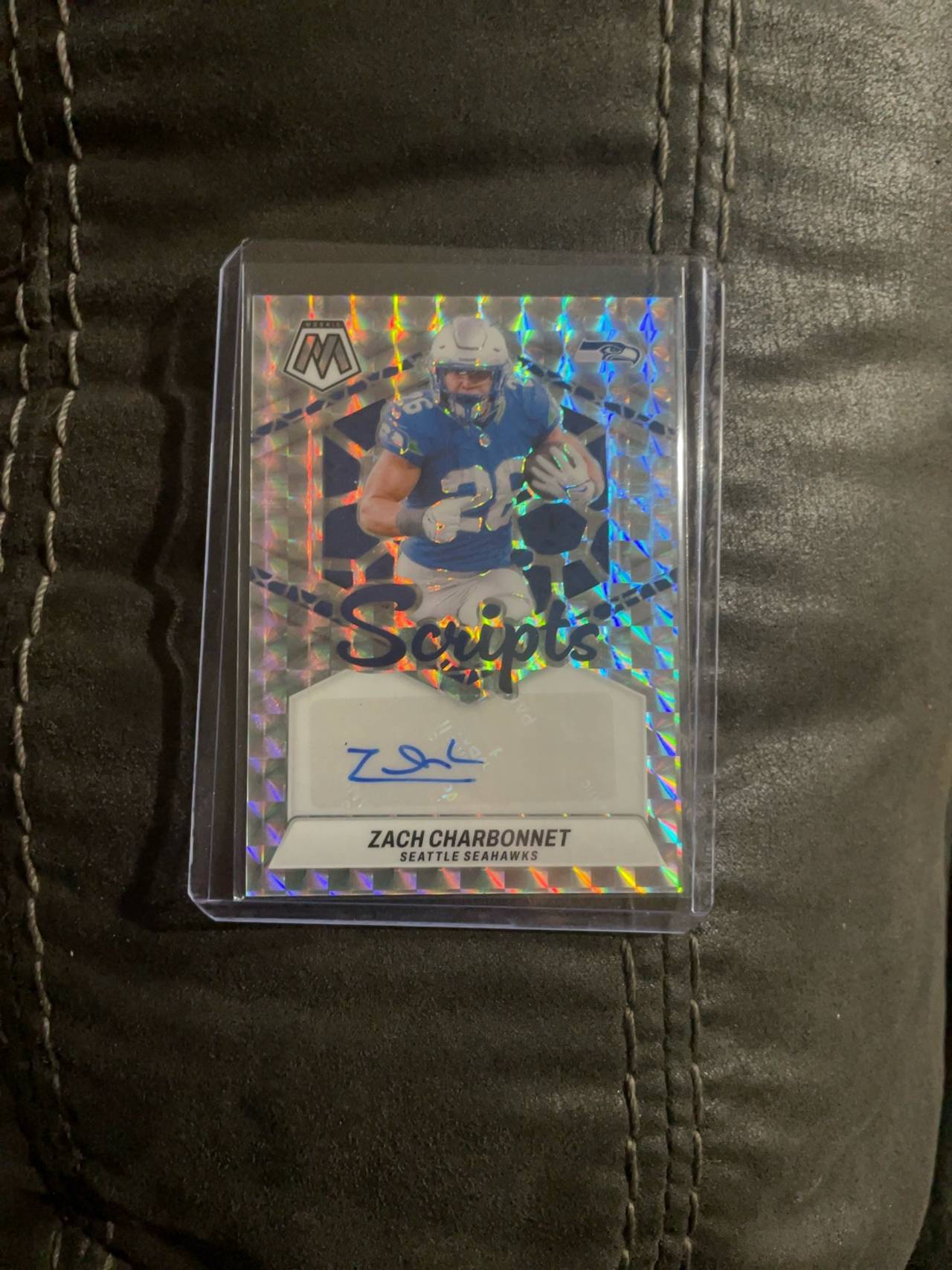 Panini Mosaic Scripts Auto Silver Zach Charbonnet 2024