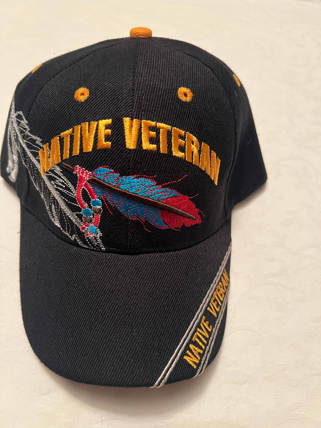 Native Veteran Embroidered Baseball Cap