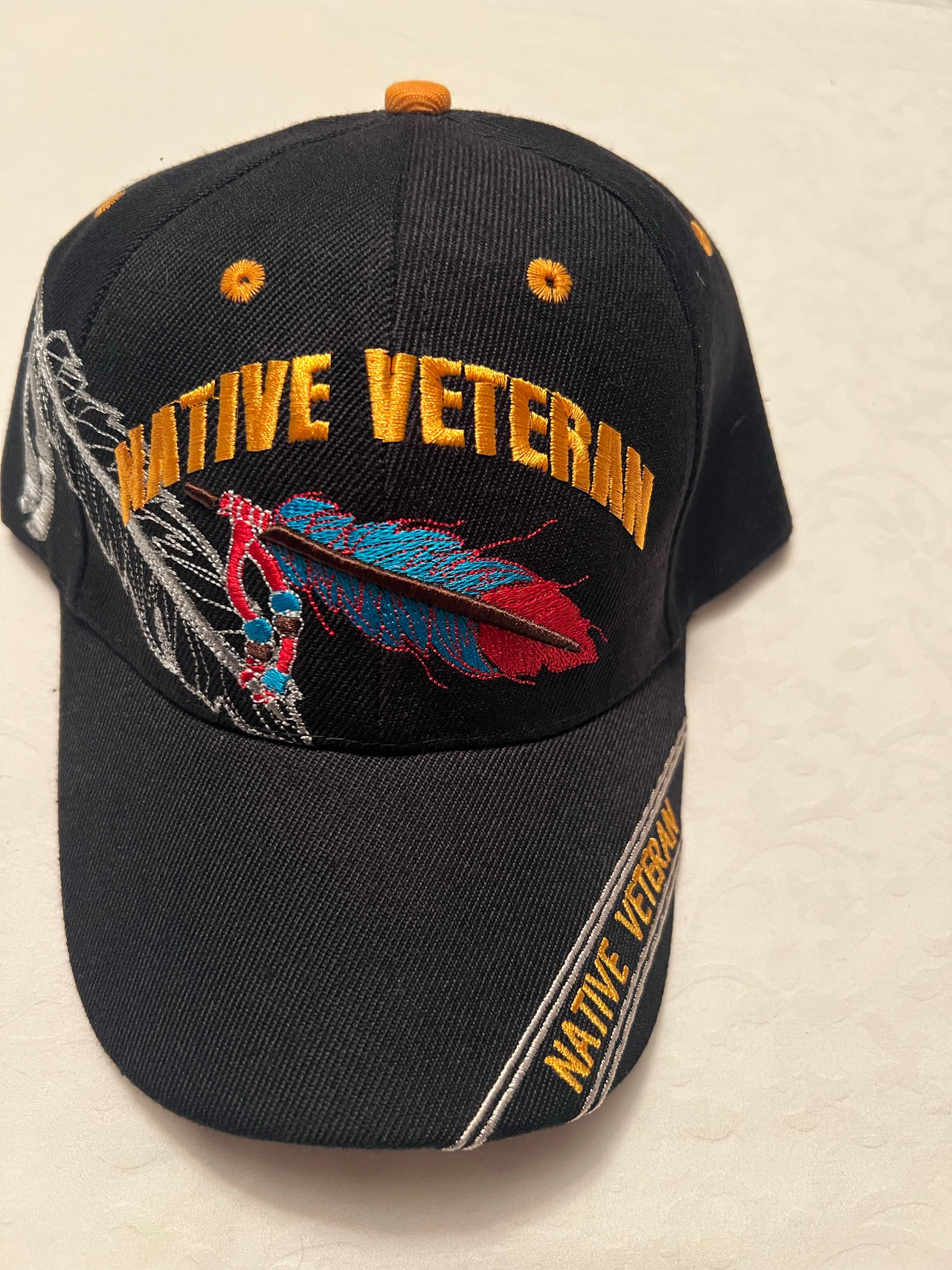 Native Veteran Embroidered Baseball Cap