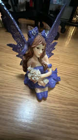 Ice Armor Purple Fairy with Clear Wings Statue 8" H - Image 4