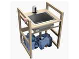 Bathroom Sink for Kids, Adjustable Height Small Sink with Solid Wood Stand - Image 1