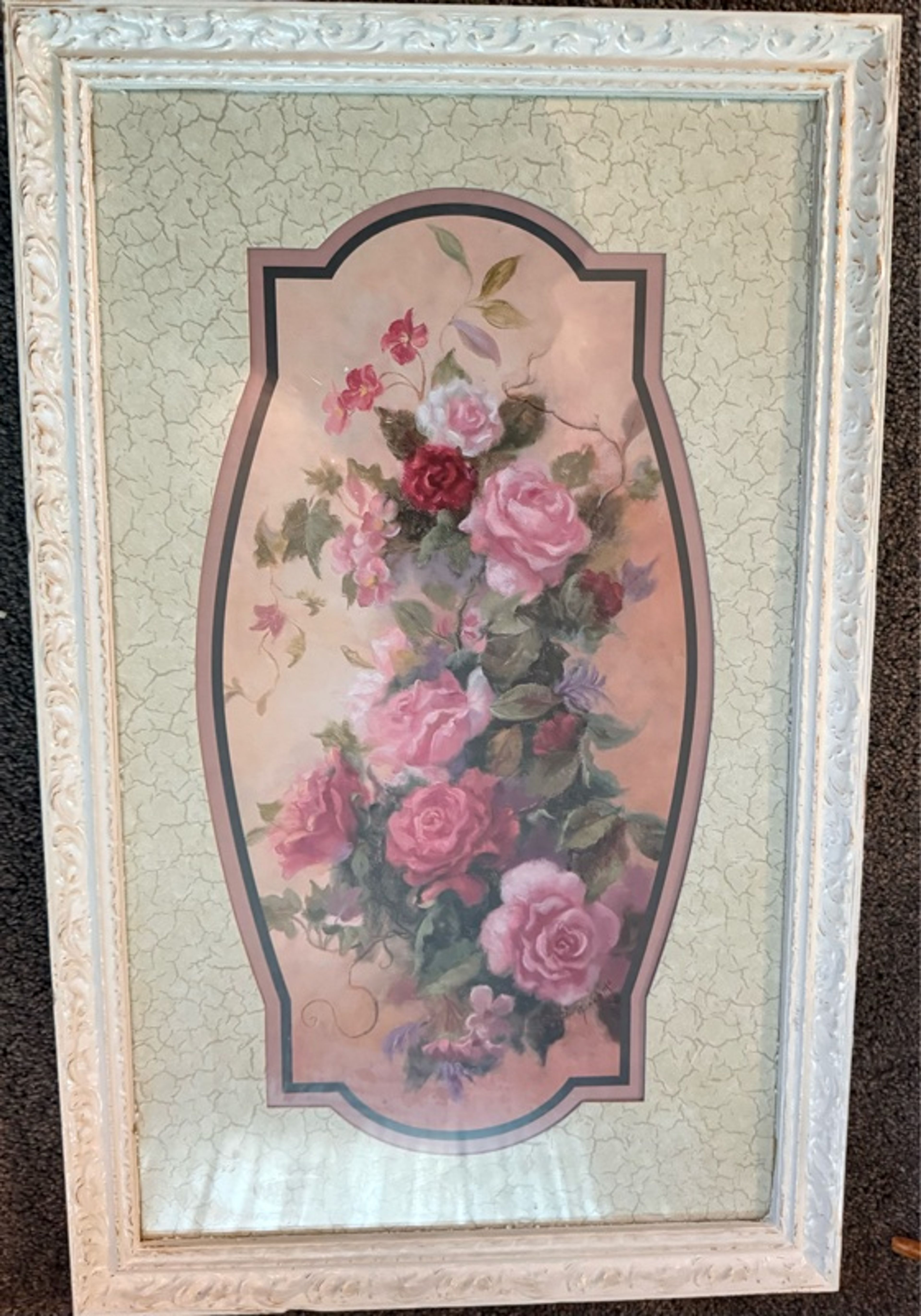Homco Vintage Floral Print Framed