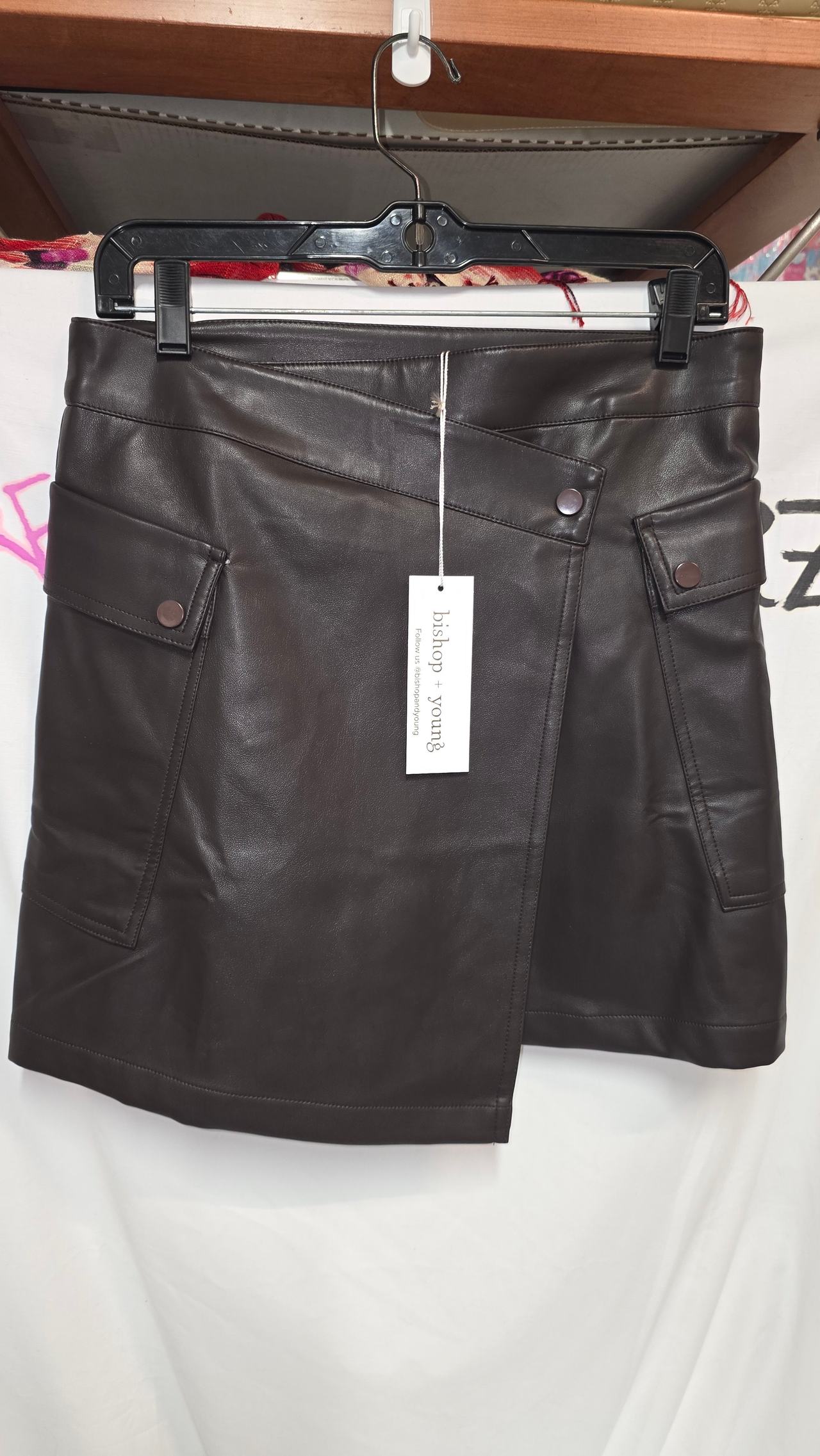 Bishop + Young Vegan Leather Cargo Skort