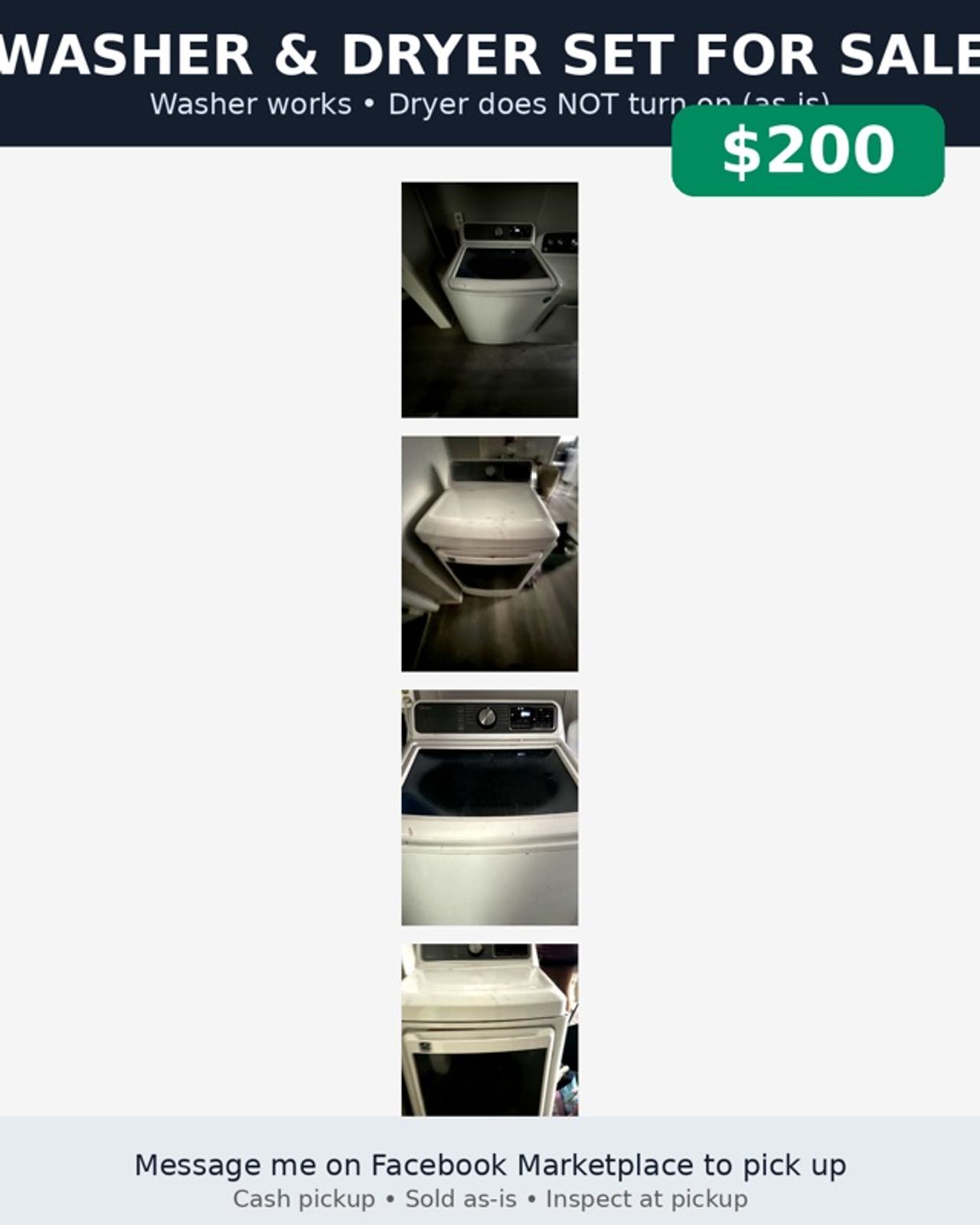 Midea washer and dryer set
