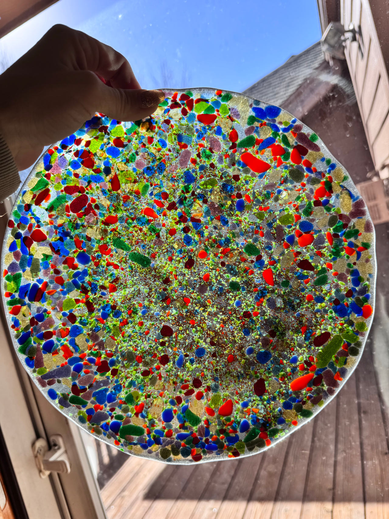 Handmade Fused Glass Confetti Art Plate