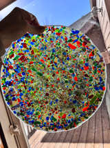 Handmade Fused Glass Confetti Art Plate - Image 1