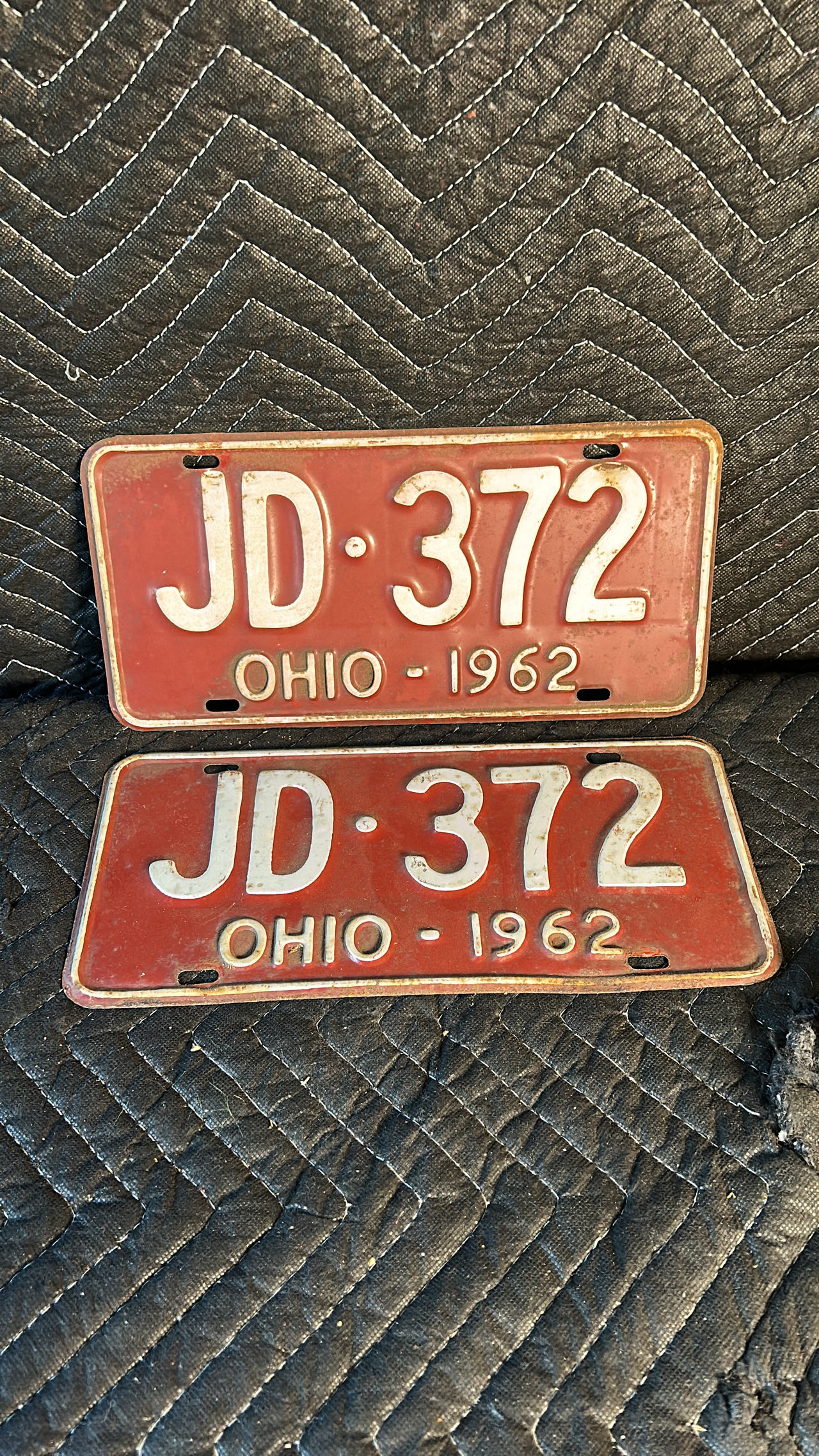 1962 Ohio License Plate Pair