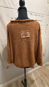 ILLA ILLA Cropped Cable Knit Light Burnt Orange Sweater - Image 2