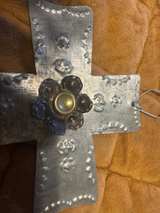 Milagro Wooden Cross with Red and Green Stones - Image 3