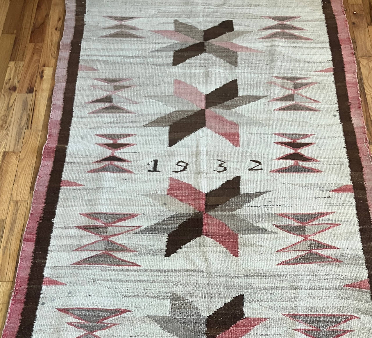 Vintage 1932 Hand-Woven Navajo Style Rug
