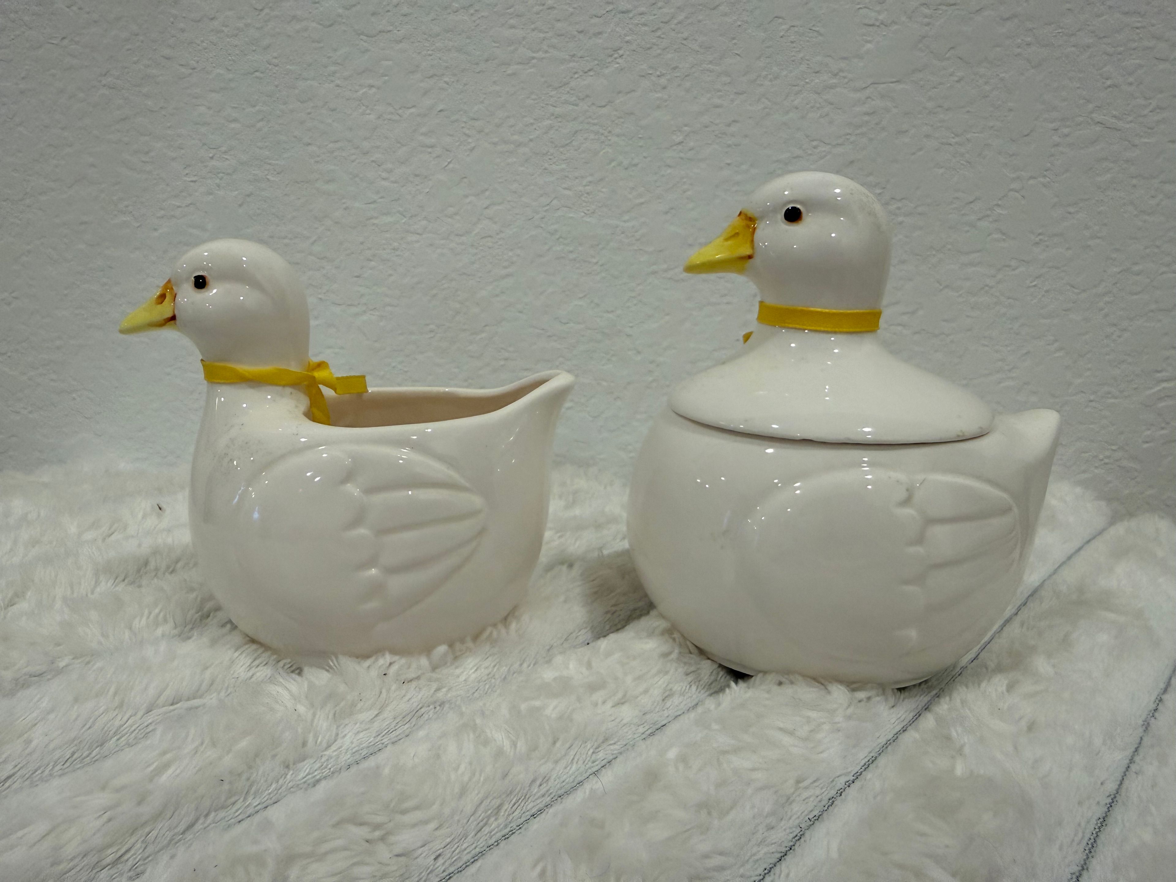 Ceramic Duck Creamer and Sugar Bowl Set - Image 2
