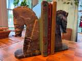 Vintage Onyx Horse Head Bookends - Image 1