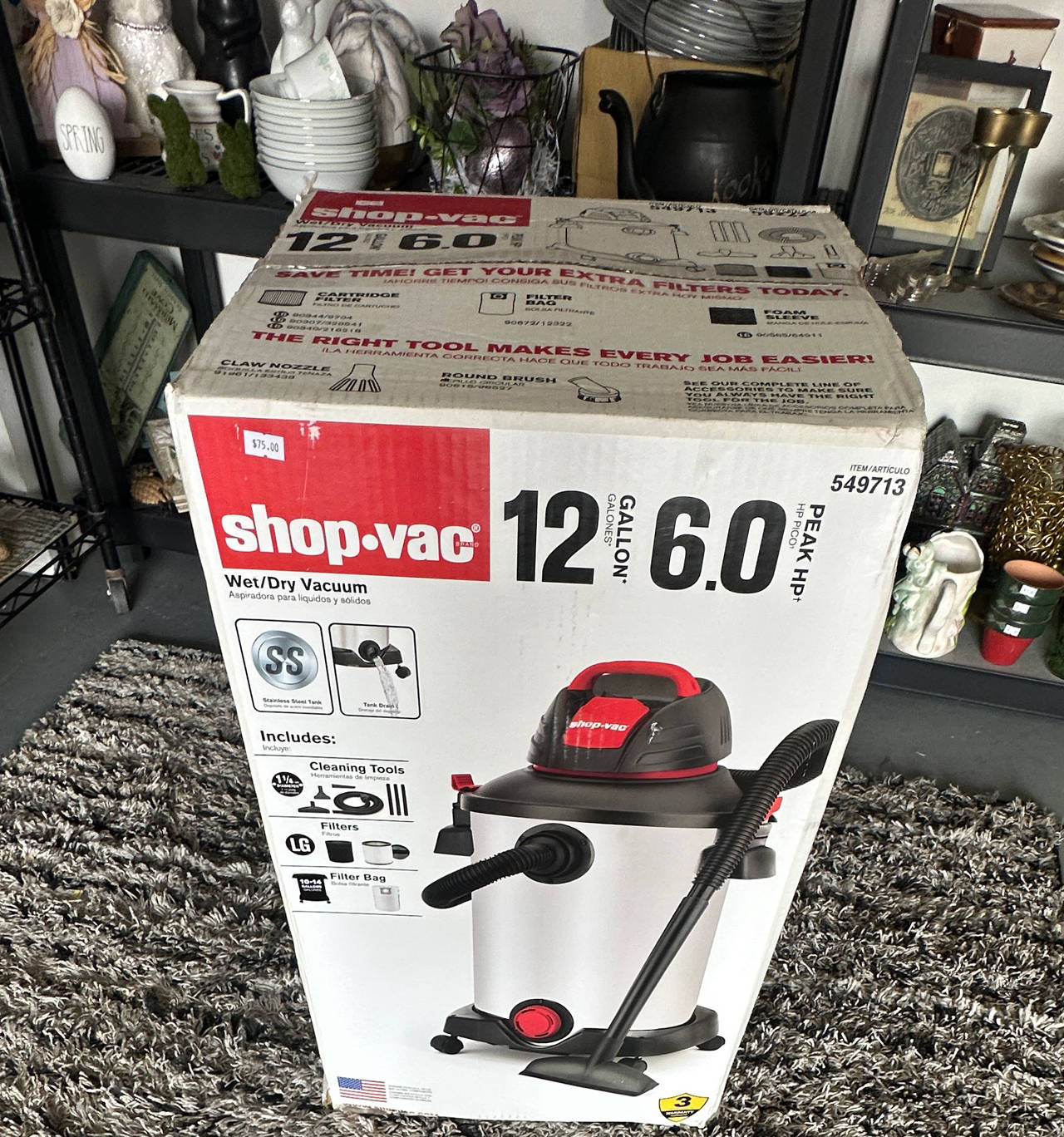 Shop-Vac 12 Gallon 6.0 Peak HP Stainless Steel Wet/Dry Vacuum